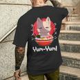 Donna Kawaii Neko Ramen Amante Giapponese Noodle Anime Con Collo A T-shirt da uomo con stampa posteriore Regalos para él