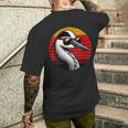 Donna Occhiali Da Sole Heron Bird Sunset Retro Styleintage Anni '70 Con Collo A T-shirt da uomo con stampa posteriore Regalos para él