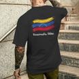 Donnaenezuela Libre 7 Stelle Bandiera Con Collo A T-shirt da uomo con stampa posteriore Regalos para él