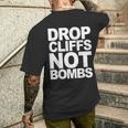 Drop Cliffs Not Bombs Sci Snowboard Mtb Anti-Guerra Pace T-shirt da uomo con stampa posteriore Regalos para él