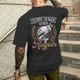 Echte Jungs Gehen Angeln Angler Fischer Real Boys T-Shirt mit Rückendruck Geschenke für Ihn