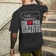 Ein Herz Für Deutsche Rraukwaren Tank Driver Military T-Shirt mit Rückendruck Geschenke für Ihn