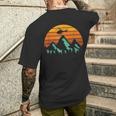 Elicotterointage Montagne Elicottero Heli Pilot Tramonto T-shirt da uomo con stampa posteriore Regalos para él