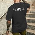 Elk Herzschlag Ekg Scandinavia Northlicht S T-Shirt mit Rückendruck Geschenke für Ihn