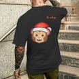 Emoji-Nikolausmütze-Affengesicht T-Shirt mit Rückendruck Geschenke für Ihn