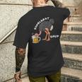 Engelbert Sauf Work Wear Ostrich Drinking Humour T-Shirt mit Rückendruck Geschenke für Ihn