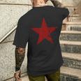 Estrella Roja Envejecida Grunge Estrella Roja De Colorintage Camiseta Hombre Estampado Espalda Regalos para él