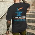 Fabbro Martello Incudine Coltellinaio Forgia Spada Regalo T-shirt da uomo con stampa posteriore Regalos para él