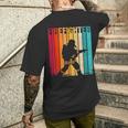 Firefighter Retro Thin Red Line American Fireman T-shirt da uomo con stampa posteriore Regalos para él