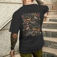 Forest Friends Animals Wildflowers Cottagecore Nature Lover Men's T-shirt Back Print Gifts for Him