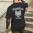 Frankfurt Hessen Adler Ultras Fractur Old German Script T-Shirt mit Rückendruck Geschenke für Ihn