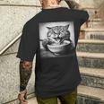 Cat Ramen Fiesta Kitten Anime Ramen Cat Enthusiast T-Shirt mit Rückendruck Geschenke für Ihn