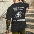 Cycling Warum Ich Ohne Akku Fahre Fahrradfahrre Warum Ich Ohne Akku T-Shirt mit Rückendruck Geschenke für Ihn