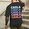 Modern Repeated Text Carla T-shirt da uomo con stampa posteriore Regalos para él