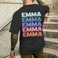 Modern Repetitive Text First Name Emma T-shirt da uomo con stampa posteriore Regalos para él