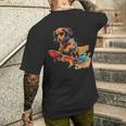 Skateboard Dog T-Shirt mit Rückendruck Geschenke für Ihn