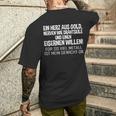 With Slogan Ein Herz Aus Gold T-Shirt mit Rückendruck Geschenke für Ihn