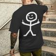 Stick Figure With Middle Finger T-Shirt mit Rückendruck Geschenke für Ihn