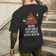 Furzen Pupsen Aus Dem Weg Ich Muss Kacken T-Shirt mit Rückendruck Geschenke für Ihn