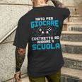 Gaming Nerdideogiocatore Nato Per Giocareideogiochi T-shirt da uomo con stampa posteriore Regalos para él