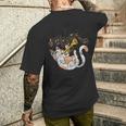Gatto Animale Carino Note Musicali Tromba T-shirt da uomo con stampa posteriore Regalos para él