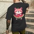 Gatto Di Anguria Stravagante T-shirt da uomo con stampa posteriore Regalos para él