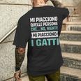 Gatto Regalo Animali Scritta Divertente Mi Piacciono I Gatti T-shirt da uomo con stampa posteriore Regalos para él