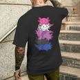 Genderfluid Gender Fluid Pride Lgbtq Axolotl T-Shirt mit Rückendruck Geschenke für Ihn