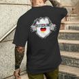 German National Flag Ich Liebe Deutschland T-Shirt mit Rückendruck Geschenke für Ihn