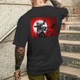 Giapponese Samurai Bushido Guerriero Luna Con Corvi T-shirt da uomo con stampa posteriore Regalos para él