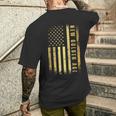 Golden Color Usa Flag Trump President Inauguration Day 2025 Men's T-shirt Back Print Gifts for Him