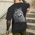 Grauer Wolf T-Shirt mit Rückendruck Geschenke für Ihn