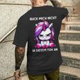 Guck Mich Nicht In Diesem Ton An Einhorn T-Shirt mit Rückendruck Geschenke für Ihn