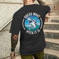 Guess What Week It Is Shark Joke Retro Vintage Ocean Men's T-shirt Back Print Gifts for Him