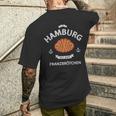 In Hamburg Isst Man Franzbrötchen Nordlicht Idea T-Shirt mit Rückendruck Geschenke für Ihn