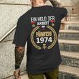 Held Der Arbeit Onostalgia 50Th Birthday 1974 Ddr T-Shirt mit Rückendruck Geschenke für Ihn