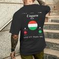 With Hungary Ruft Und Ich Muss Los Hungary Flag T-Shirt mit Rückendruck Geschenke für Ihn