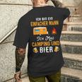 Ich Bin Ein Einfach Mann Ich Mag Camping Und Bier T-Shirt mit Rückendruck Geschenke für Ihn