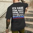 Ich Habe Keine Angst Meine Frau Ist Russin T-Shirt mit Rückendruck Geschenke für Ihn