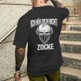 With 'Ich Hör Dich Nicht Ich Zocke Skull T-Shirt mit Rückendruck Geschenke für Ihn