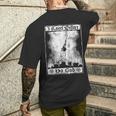 Ich Knieor Keinem Gott Atheist Burning Church Antichrist T-Shirt mit Rückendruck Geschenke für Ihn