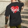 Ich Liebe Bjørkorname Liebe Herz T-shirt imprimé au dos Cadeaux pour lui