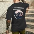 Ich Wenn Der Alkohol Scheppert X Pedro Raccoon Meme T-Shirt mit Rückendruck Geschenke für Ihn