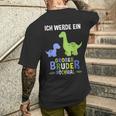 Ich Werde Ein Große Bruder Nochmal Dinosaur T-Shirt mit Rückendruck Geschenke für Ihn