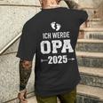 Ich Werde Opa 2025 Pregnancy Proclaim T-Shirt mit Rückendruck Geschenke für Ihn