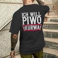 Ich Will Piwo Kurwa Original Pole Polska Poland T-Shirt mit Rückendruck Geschenke für Ihn