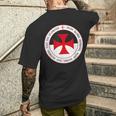 Il Motto Dei Cavalieri Croce Templare Cristiana Crociato Motto Regalo T-shirt da uomo con stampa posteriore Regalos para él