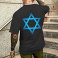 Israel Flag Small Star Of David Judaism Hexagram Symbol T-Shirt mit Rückendruck Geschenke für Ihn