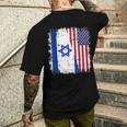 Israel Usa Flag T-Shirt mit Rückendruck Geschenke für Ihn