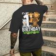 It's My 1St Birthday Zoo Tema Compleanno Safari Animale Giungla T-shirt da uomo con stampa posteriore Regalos para él